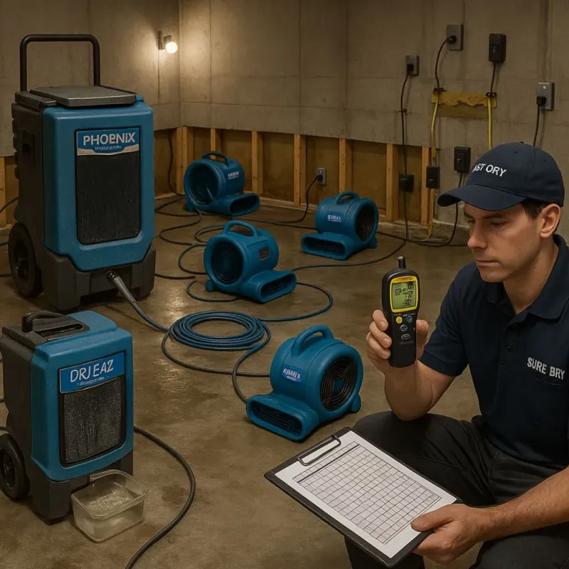 Structural Drying and Dehumidification process in Clinton, TN